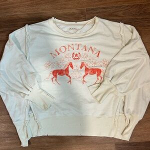 We The Free Cream Sweatshirt: Montana print